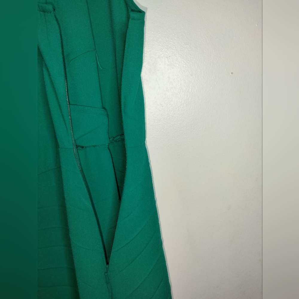 J. Jill (Size 2X) Green Stretch V-Neck Surplice Sleeveless Midi Dress (NEW-NWT) - Picture 7 of 16
